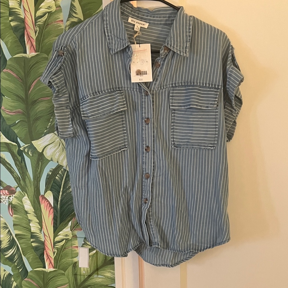 Blu Pepper Denim Striped Shirt